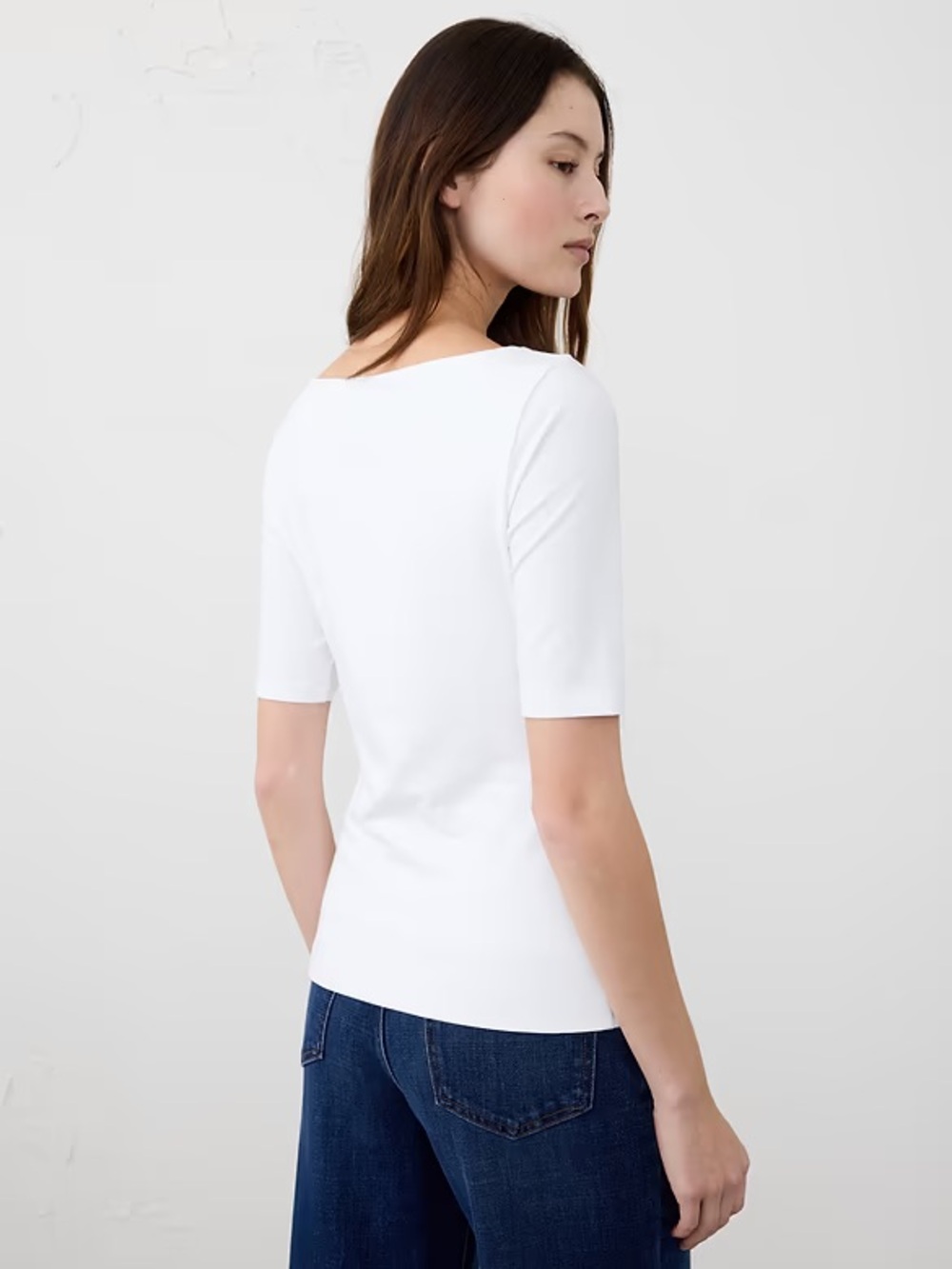 Banana Republic Factory off white "soft stretch" top. Large. NWOT. - Picture 2 of 8